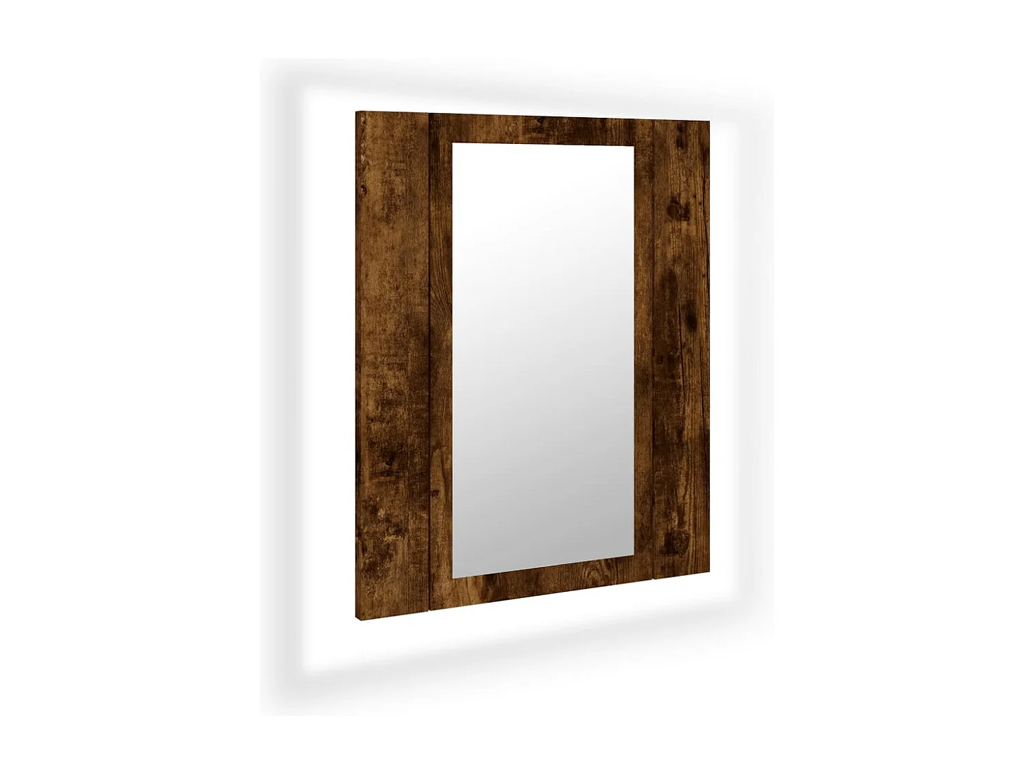 Mobile Bagno Specchio LED Rovere Fumo 40x12x45cm Multistrato