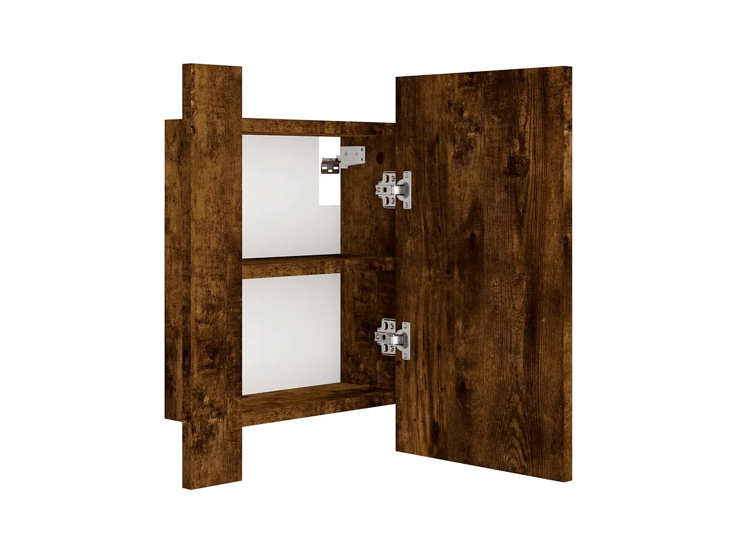 Badkamerspiegelkast LED 40x12x45 cm bewerkt hout gerookt eiken