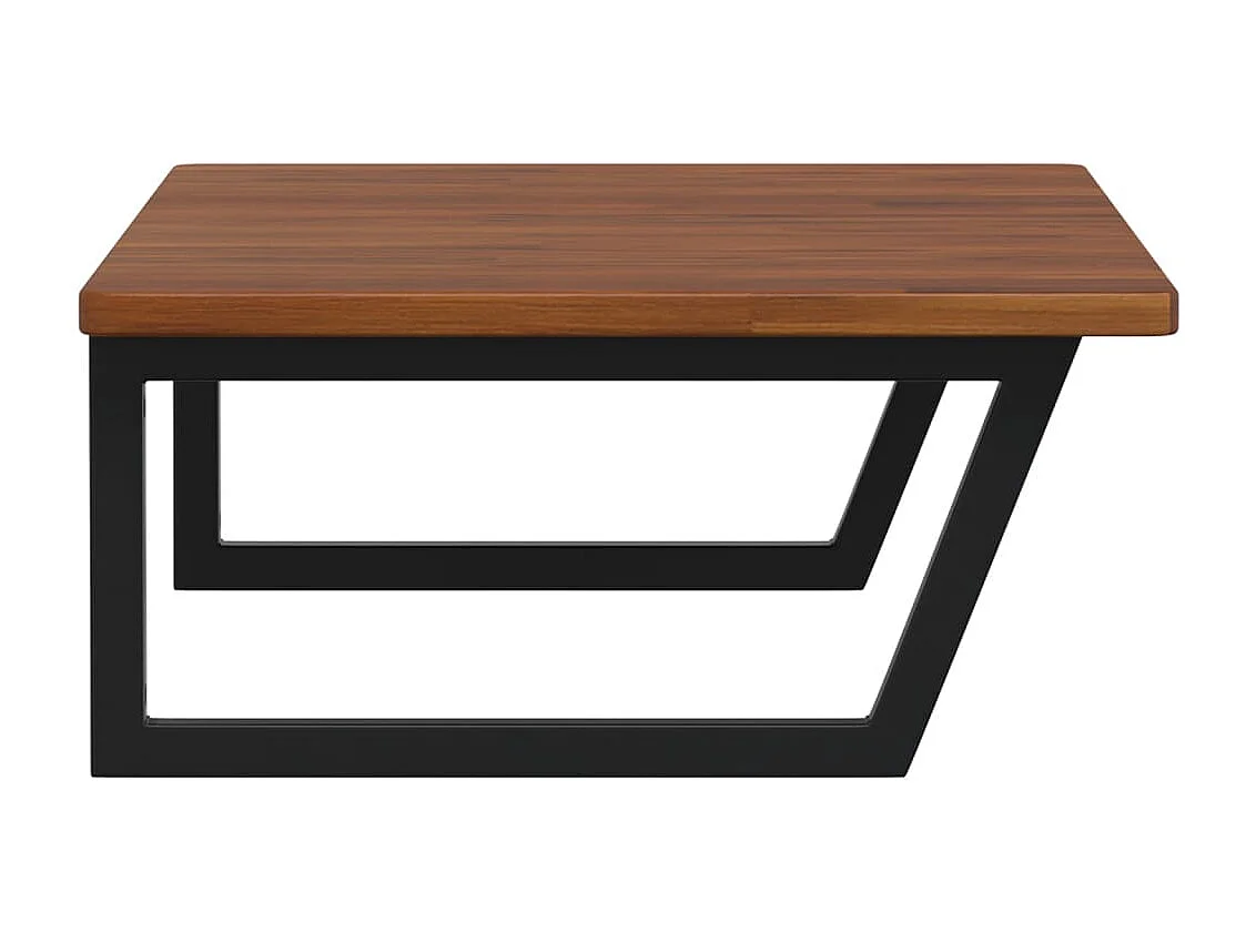 Estante de lavabo de pared de acero y madera maciza de roble