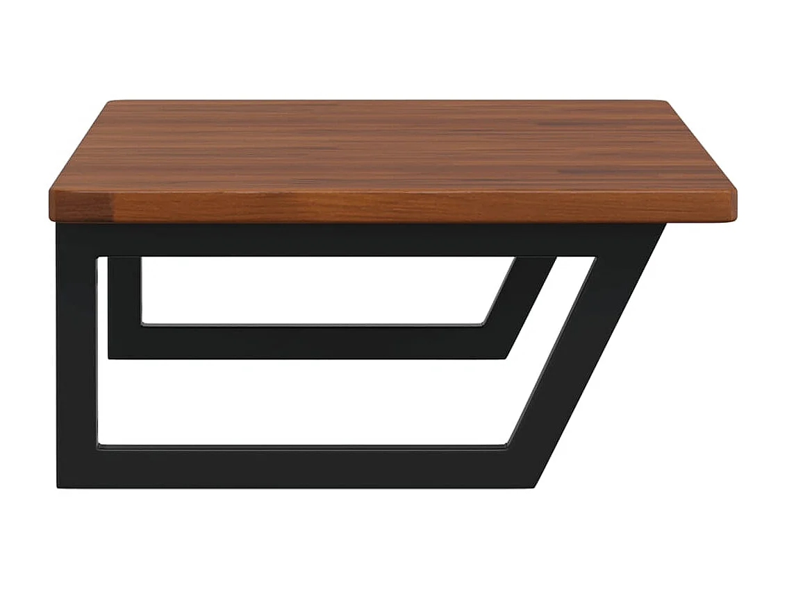 Prateleira de parede p/ lavatório aço/madeira carvalho maciça