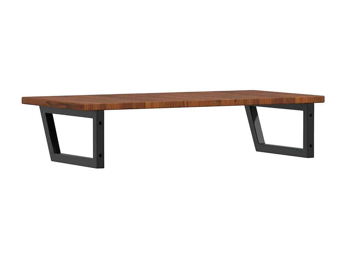 Prateleira de parede p/ lavatório aço/madeira carvalho maciça