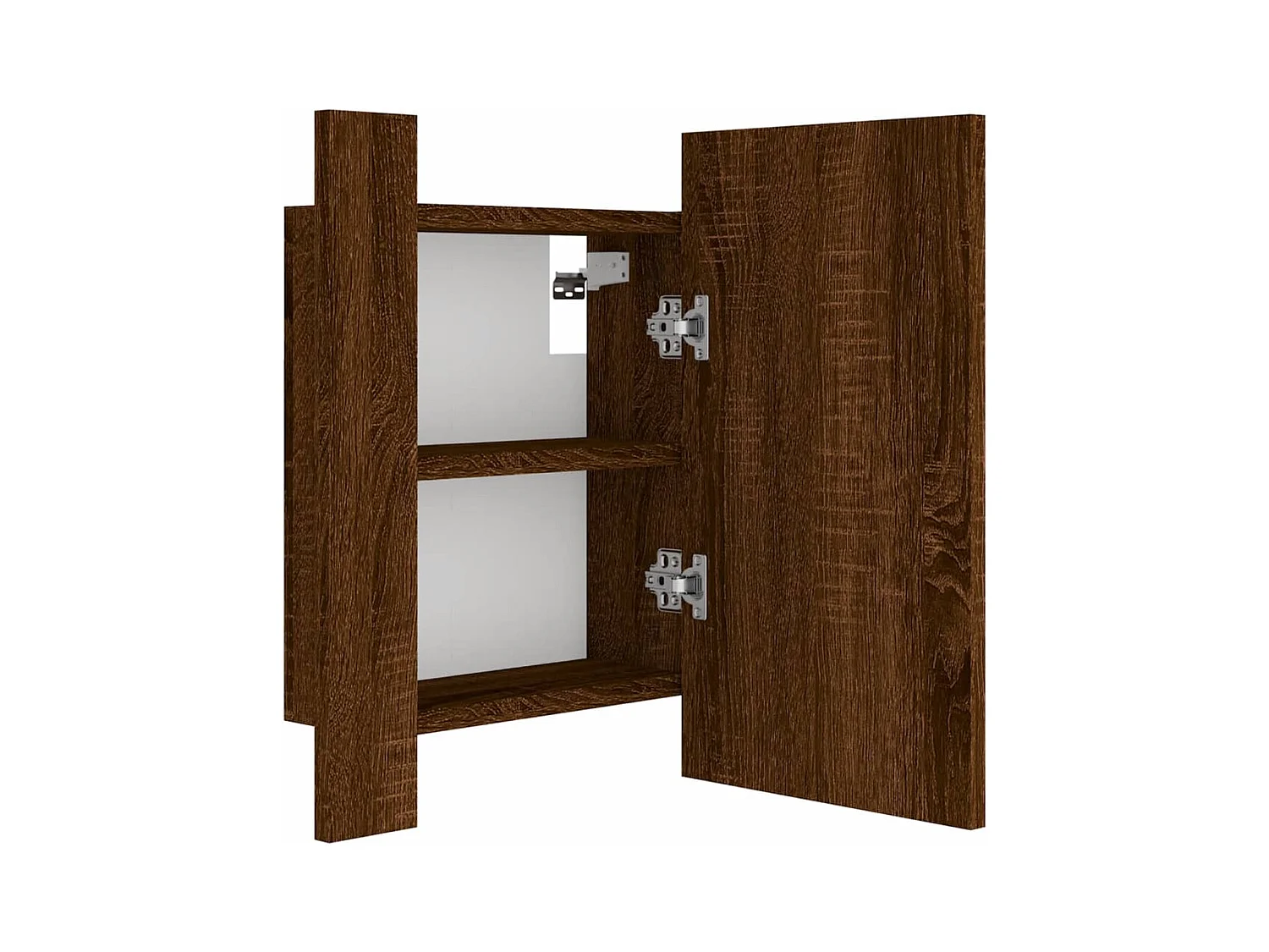 Armoire à miroir LED de salle de bain chêne marron 40x12x45 cm
