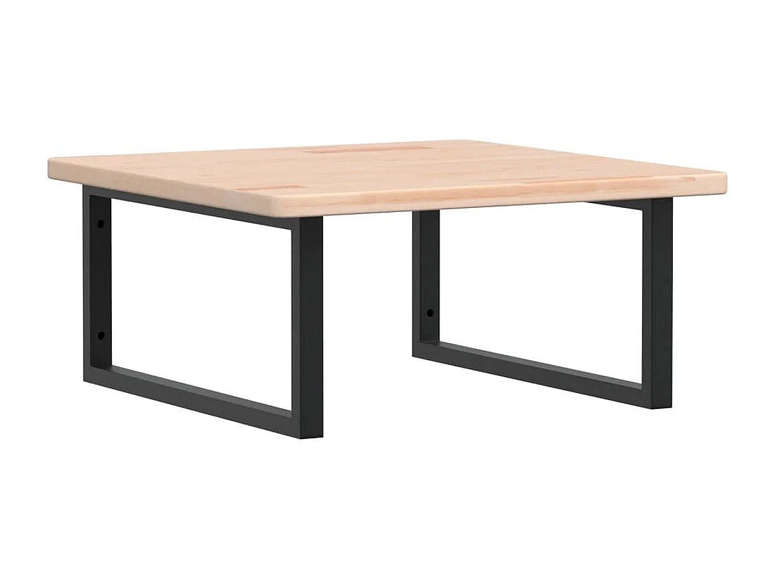 Étagère de vasque murale acier et bois de chêne massif