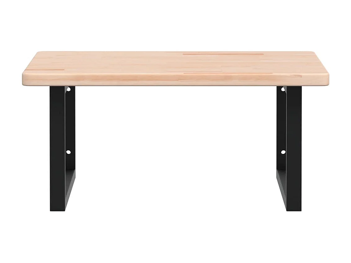 Étagère de vasque murale acier et bois de chêne massif