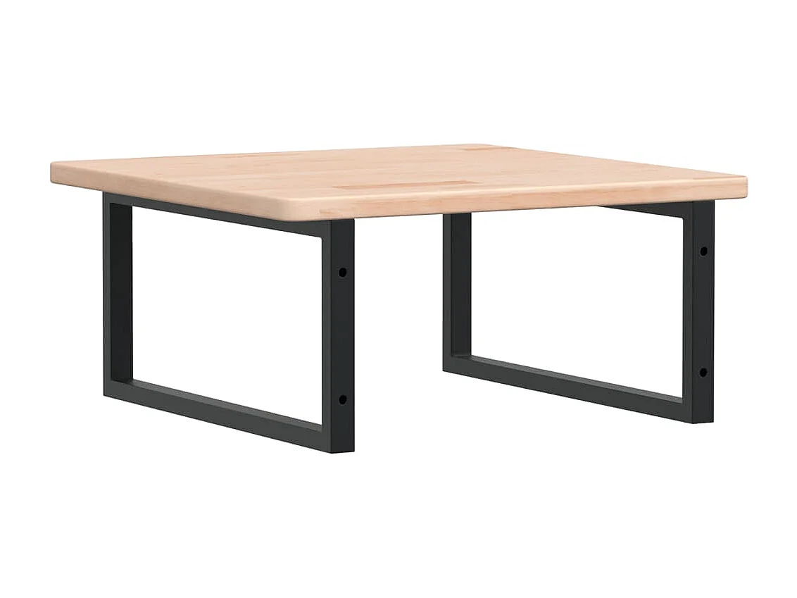 Étagère de vasque murale acier et bois de chêne massif