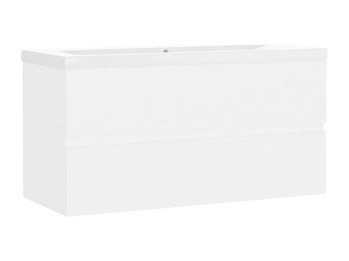 Mobile con Lavabo Integrato Bianco in Legno Multistrato