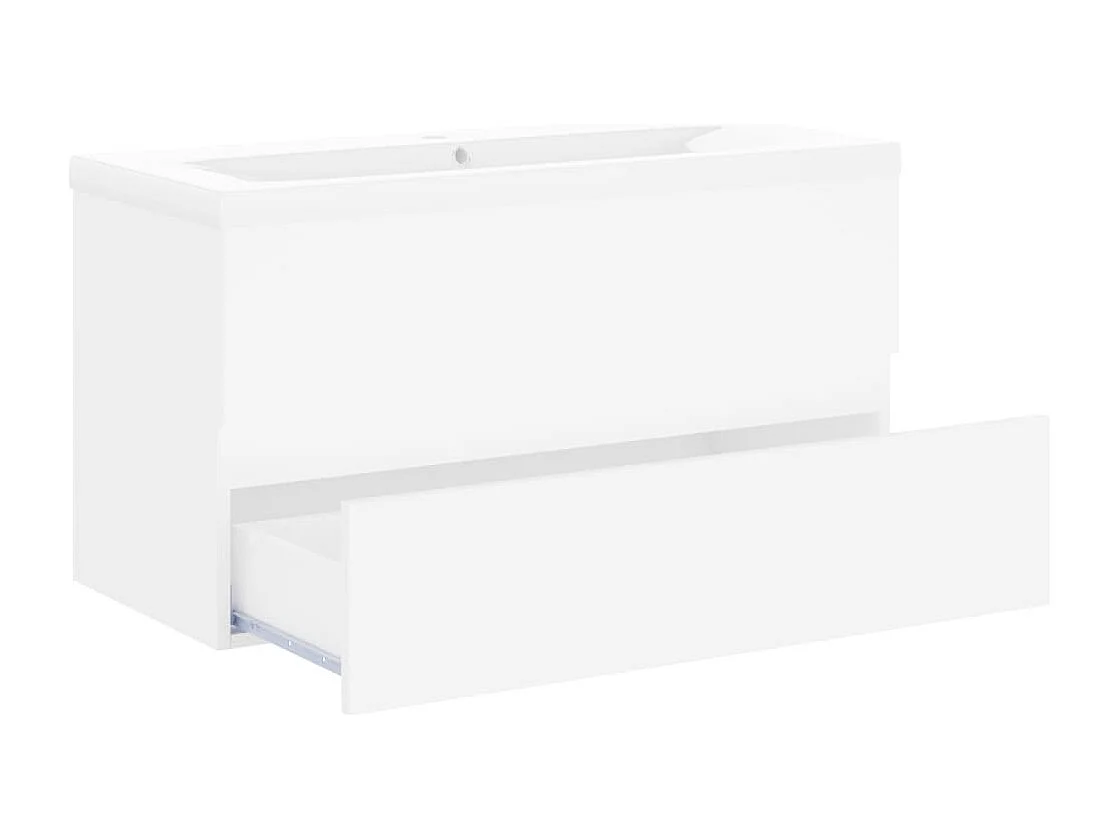 Mobile con Lavabo Integrato Bianco in Legno Multistrato