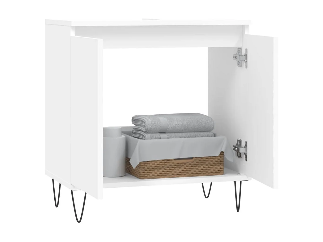 Mobile da Bagno Bianco 58x33x60 cm in Legno Multistrato