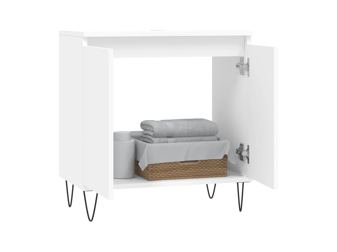 Armoire de salle de bain blanc 58x33x60 cm bois d'ingénierie