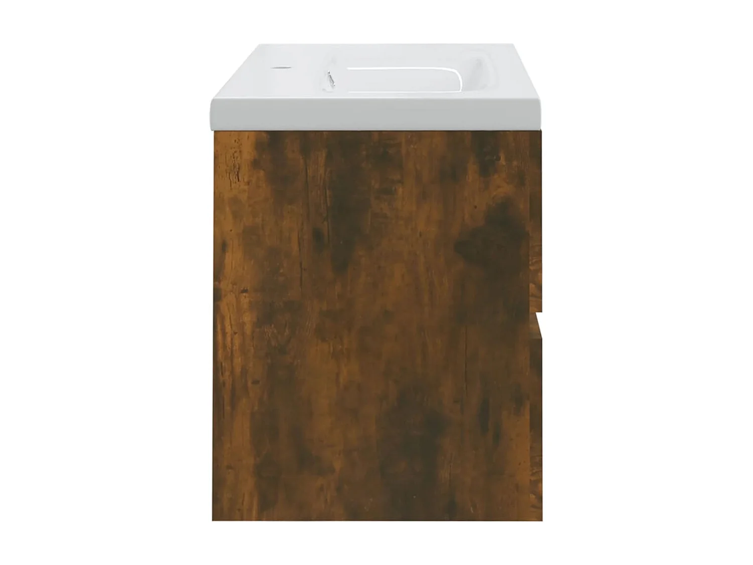 Meuble lavabo avec bassin intégré Chêne fumé Bois d'ingénierie