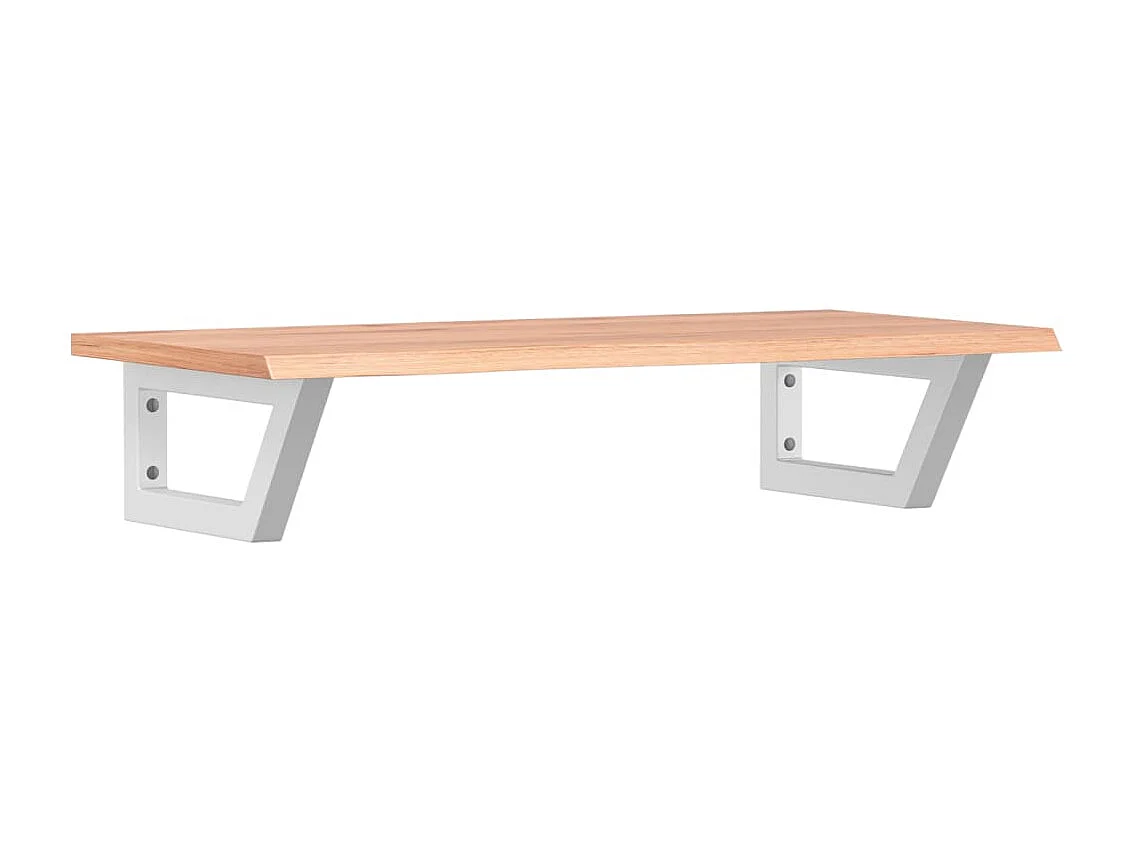 Étagère de vasque murale acier et bois de chêne massif