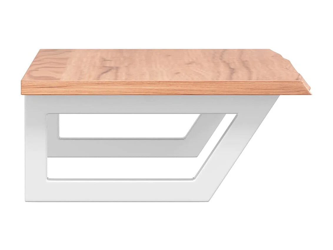 Étagère de vasque murale acier et bois de chêne massif