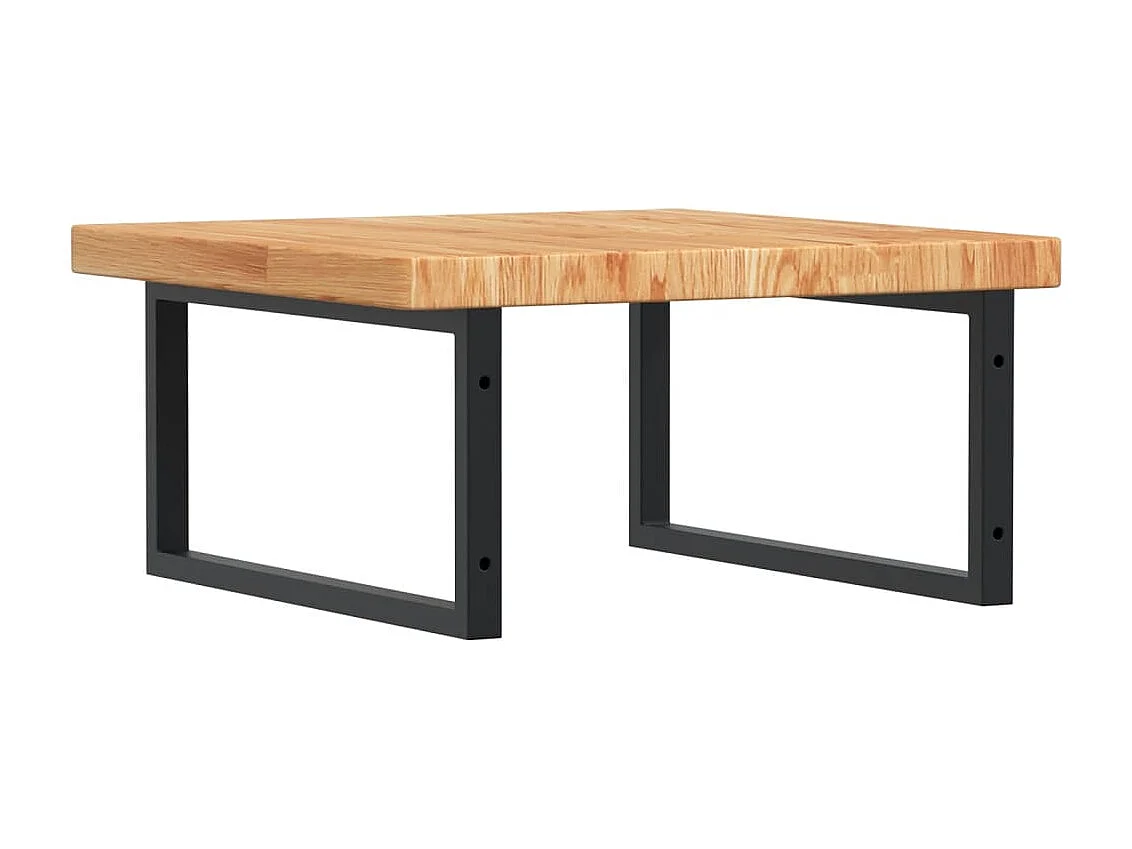 Étagère de vasque murale acier et bois de chêne massif