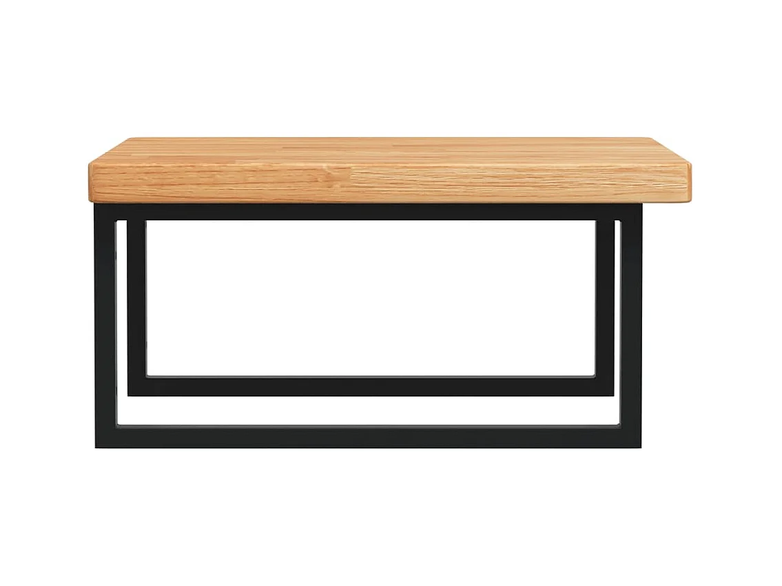 Ripiano a Parete per Lavabo in Acciaio e Massello di Rovere