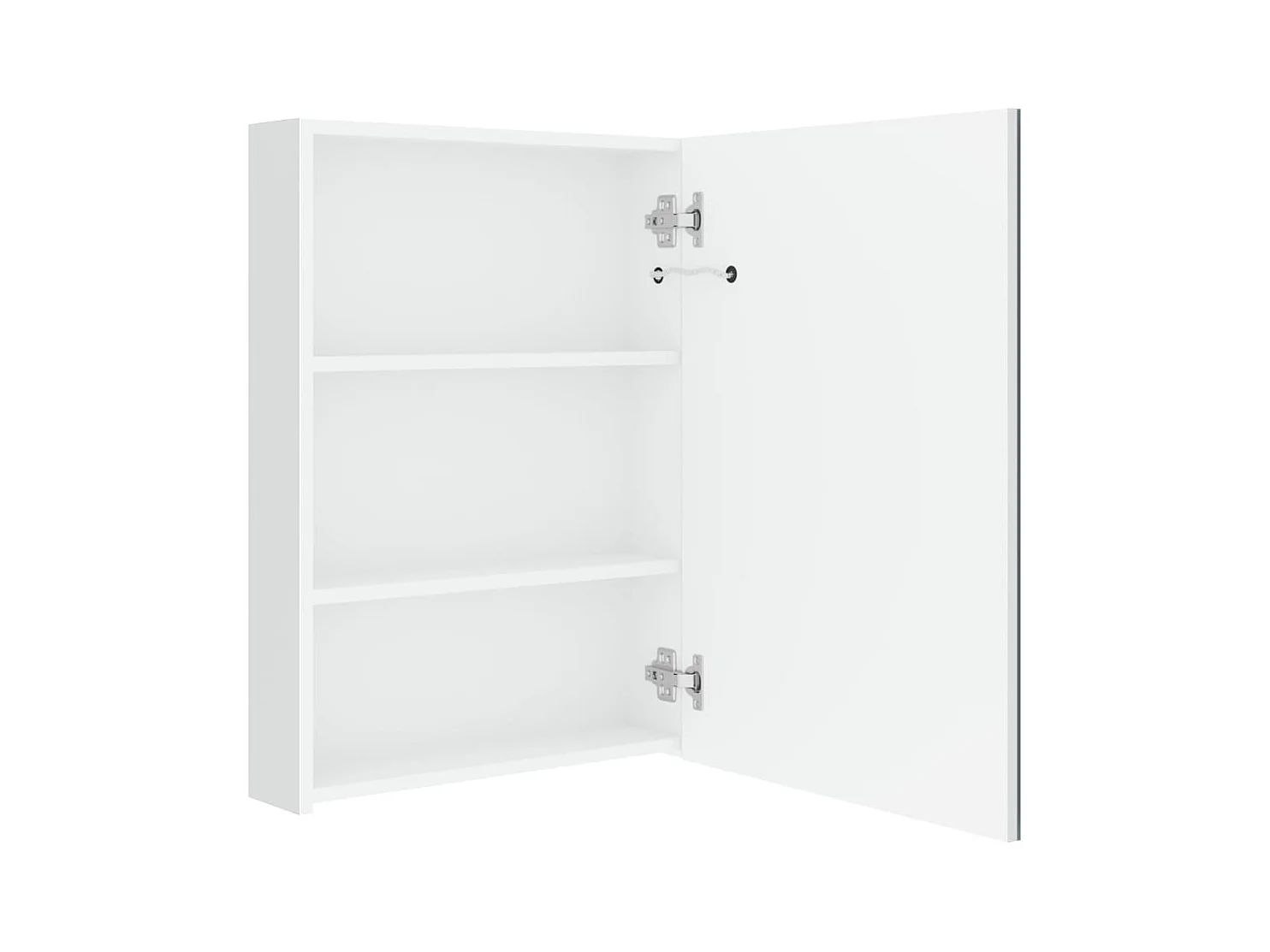 Armoire de salle de bain à miroir LED Blanc brillant 50x13x70cm