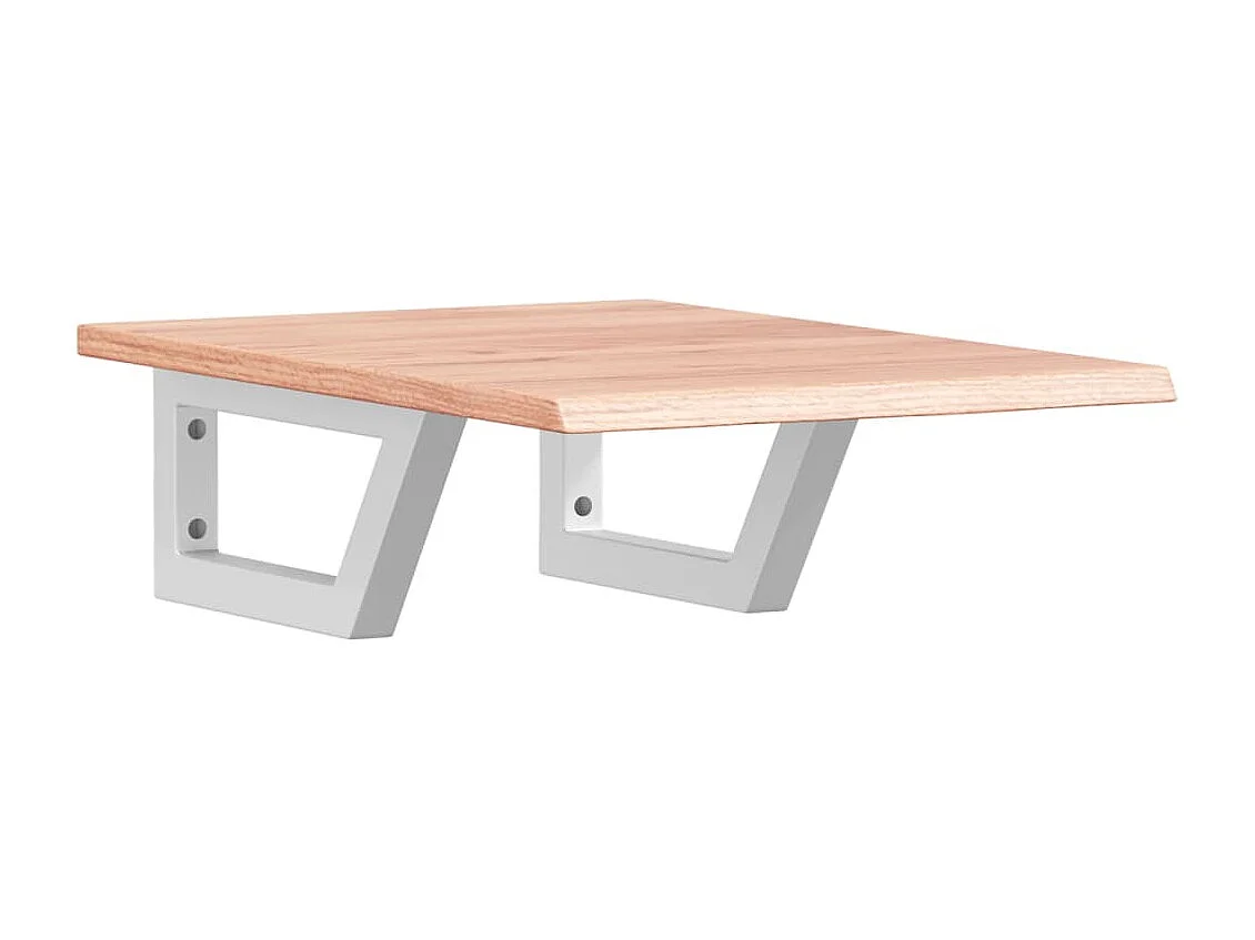 Étagère de vasque murale acier et bois de chêne massif