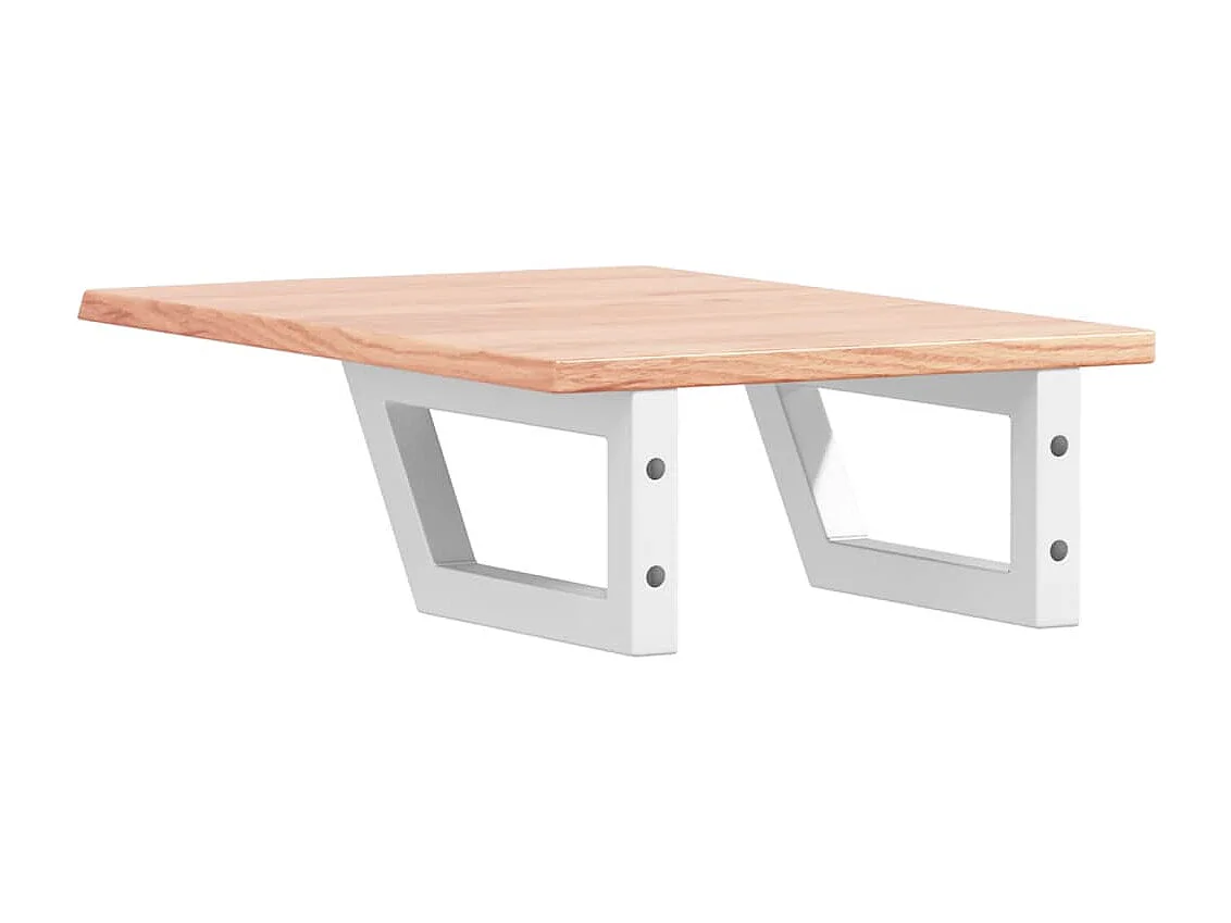 Étagère de vasque murale acier et bois de chêne massif