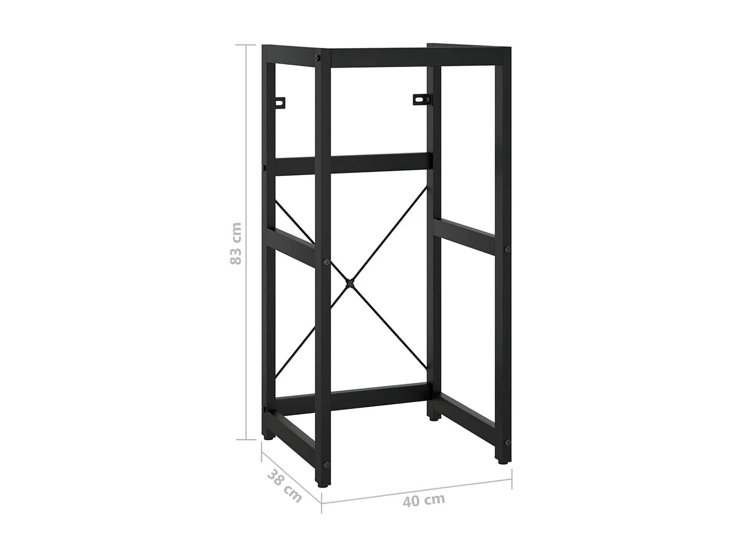Estructura de lavabo de hierro negro 40x38x83 cm