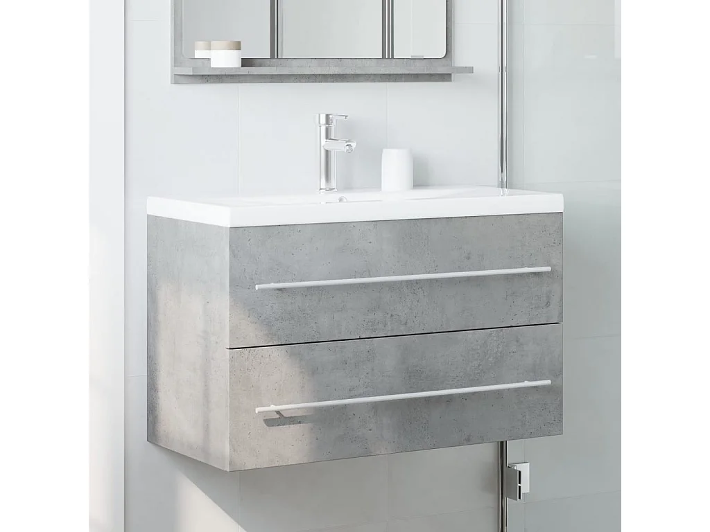 Mobile lavabo artigianale in rovere 80x38,5x48 cm in MDF