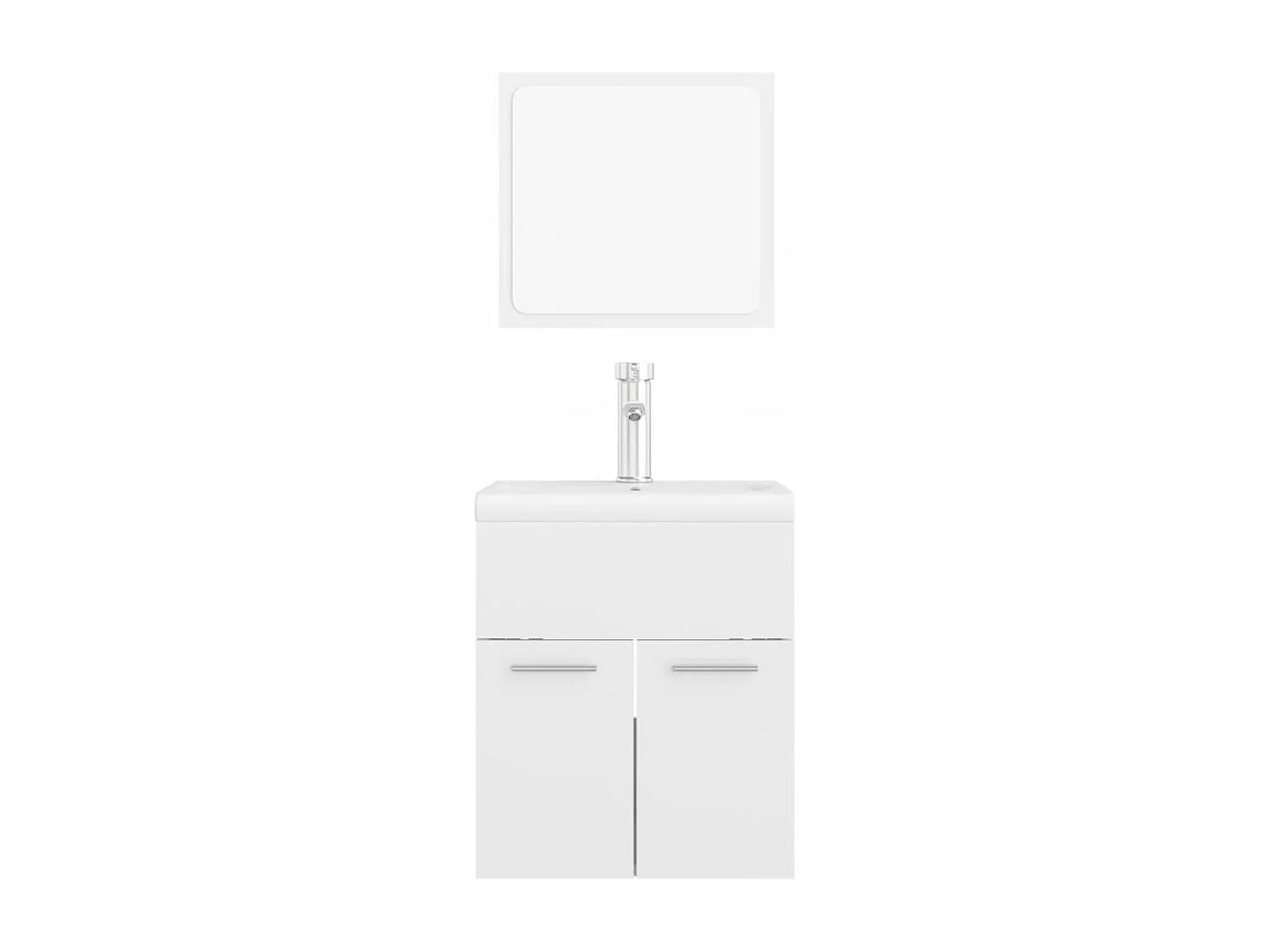 Conjunto de muebles de baño Aglomerado blanco brillo