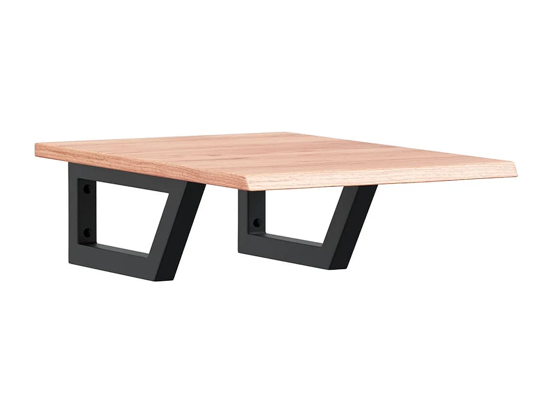 Waschtischplatte mit Halterung Stahl und Massivholz Eiche