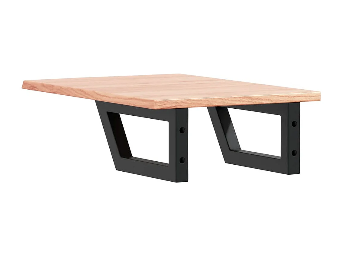 Waschtischplatte mit Halterung Stahl und Massivholz Eiche