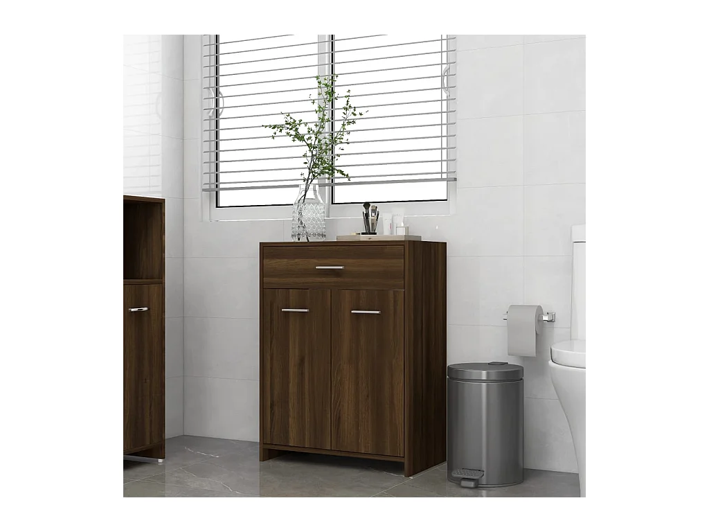 Armoire de bain Chêne marron 60x33x80 cm Bois d'ingénierie
