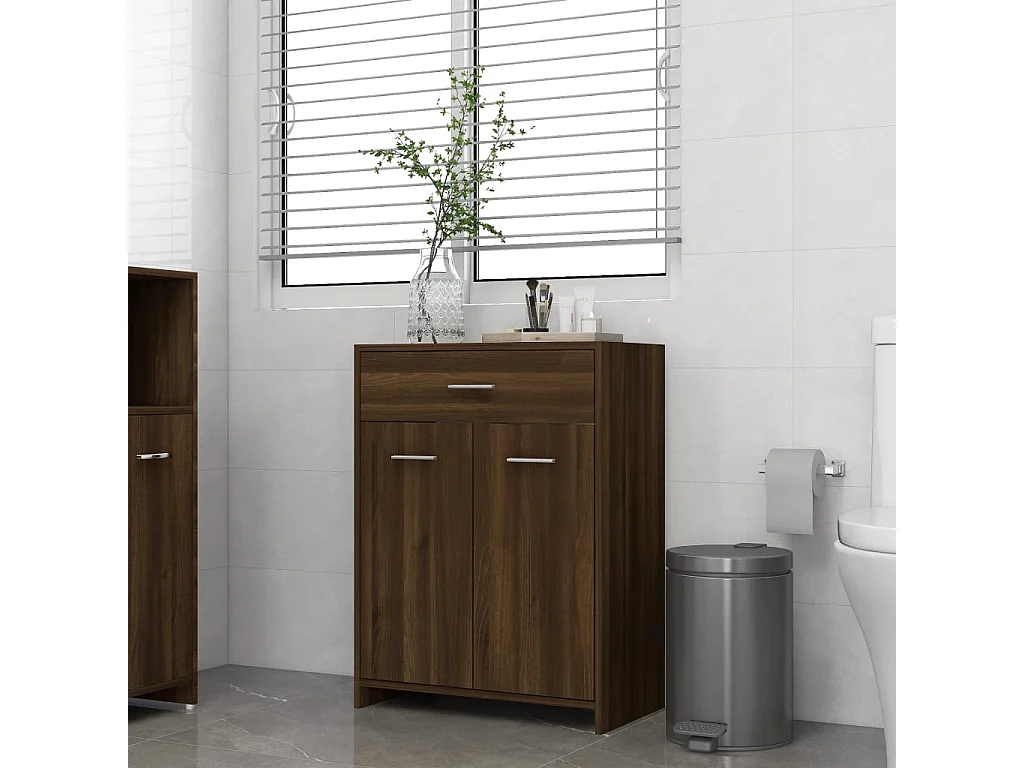 Armoire de bain Chêne marron 60x33x80 cm Bois d'ingénierie