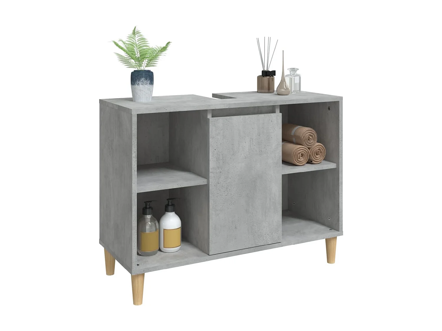 Meuble d'évier gris béton 80x33x60 cm bois d'ingénierie