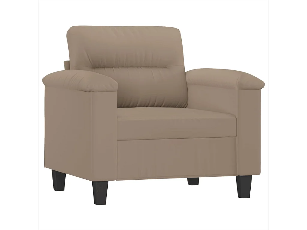 Sessel mit Hocker Taupe 60 cm Mikrofasergewebe