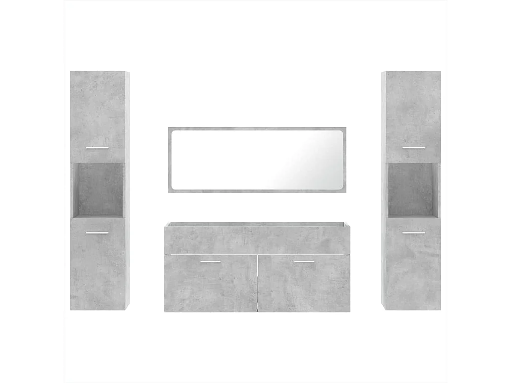 Betongraues 4-teiliges Badezimmermöbel-Set