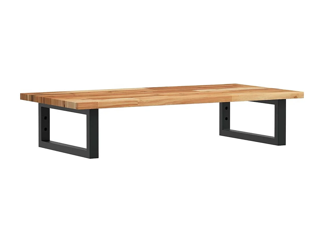 Estante de lavabo de pared acero y madera maciza de acacia