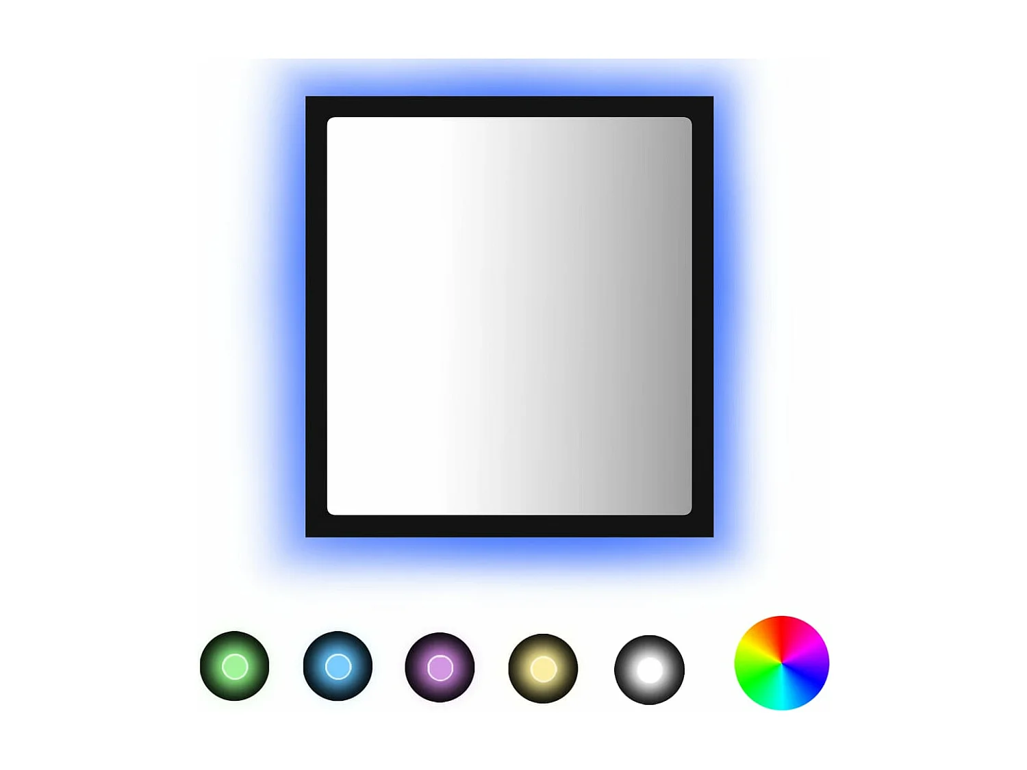 Specchio da Bagno a LED Nero 40x8,5x37 cm in Acrilico