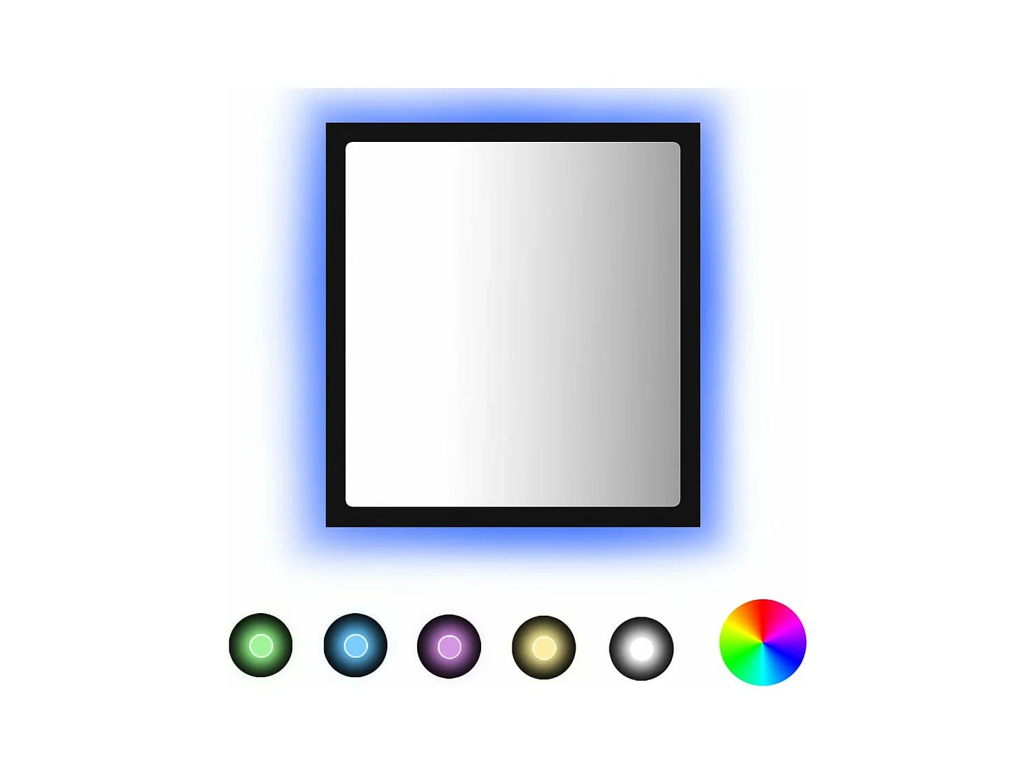 Miroir à LED de salle de bain Noir 40x8,5x37 cm Acrylique