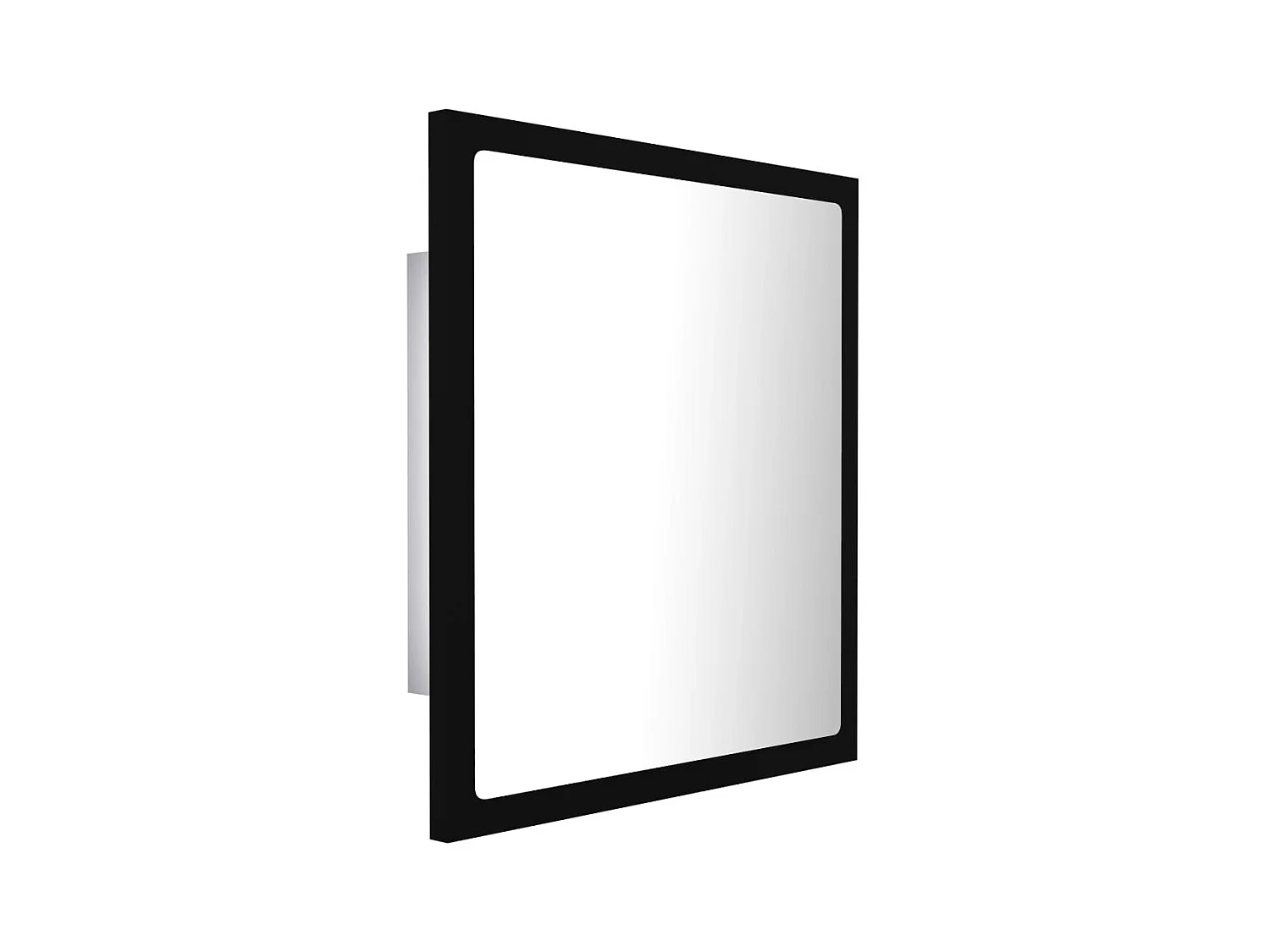 Miroir à LED de salle de bain Noir 40x8,5x37 cm Acrylique