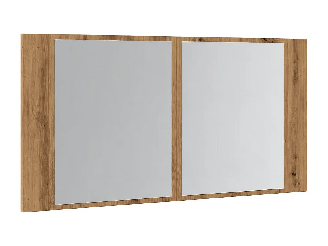 Spiegelkast LED 90x12x45 cm bewerkt hout artisanaal eikenkleur