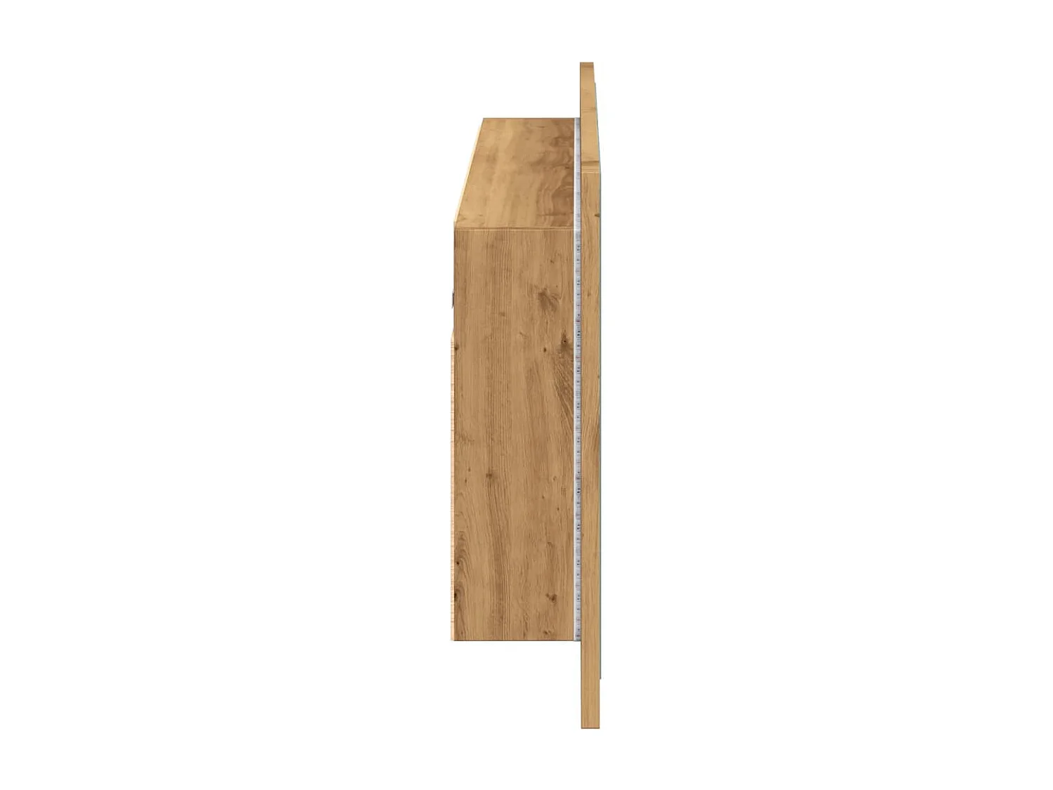 Spiegelkast LED 90x12x45 cm bewerkt hout artisanaal eikenkleur