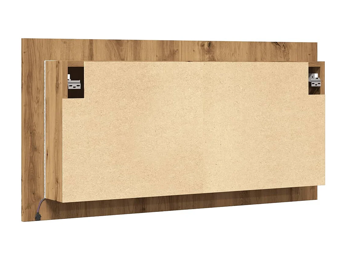 Spiegelkast LED 90x12x45 cm bewerkt hout artisanaal eikenkleur