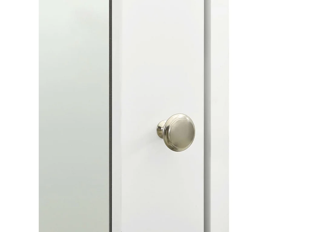 Armário espelhado para casa de banho 66x17x63 cm MDF branco