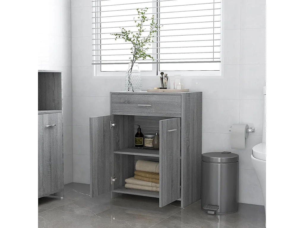 Armoire de bain Sonoma gris 60x33x80 cm Bois d'ingénierie