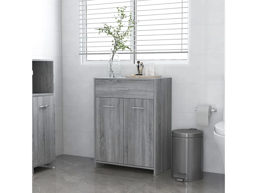 Armoire de bain Sonoma gris 60x33x80 cm Bois d'ingénierie