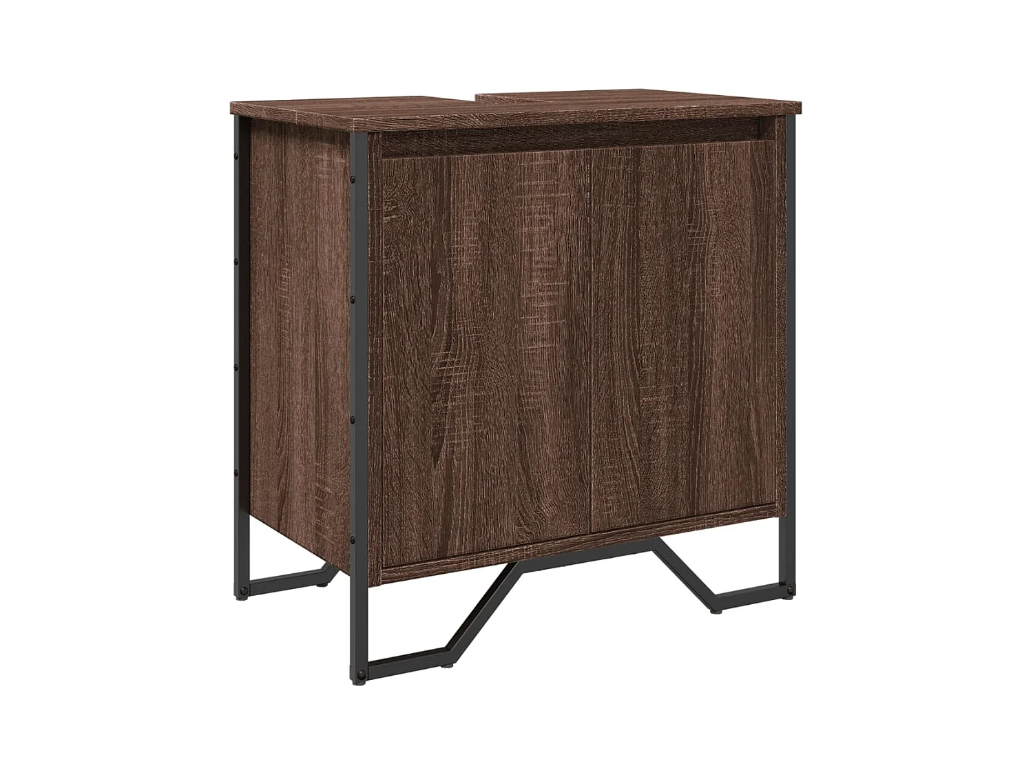 Armoire lavabo de salle de bain chêne marron 60x35x60 cm