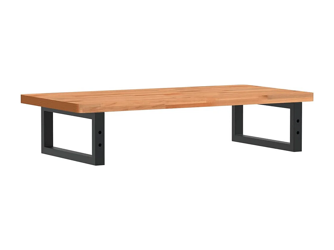 Waschbeckenregal Wandmontage Stahl und Massivholz Buche