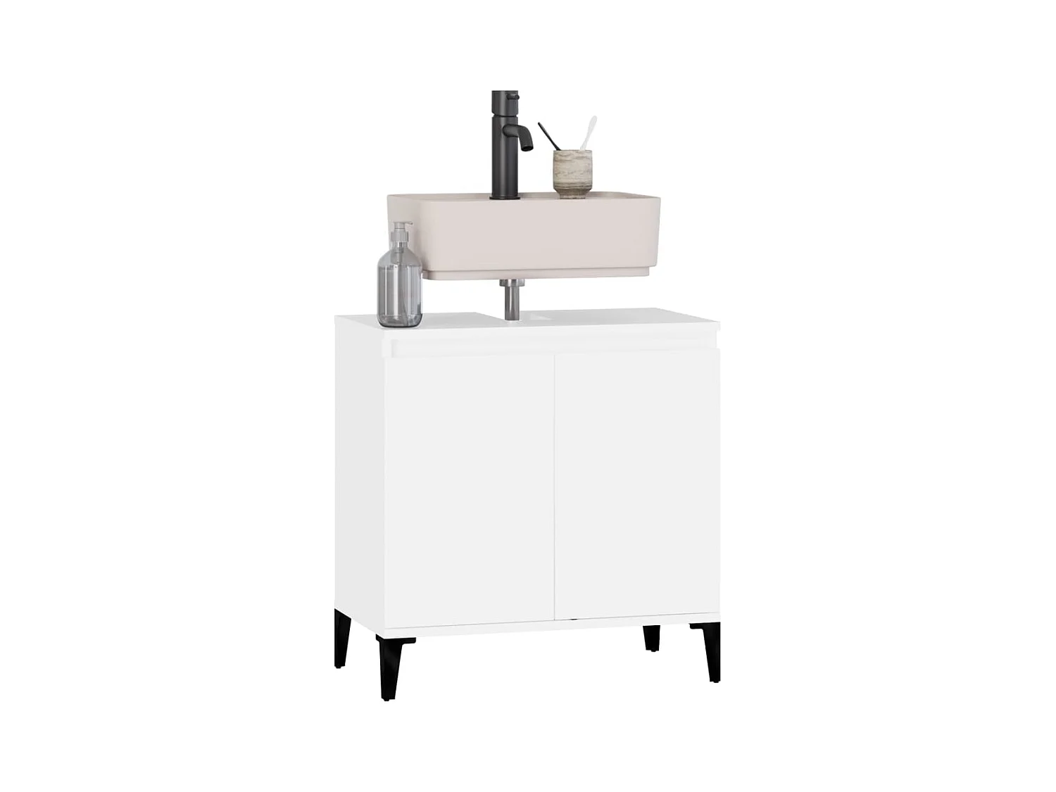 Meuble d'évier blanc 58x33x60 cm bois d'ingénierie