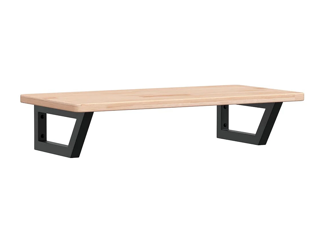 Étagère de vasque murale acier et bois de chêne massif