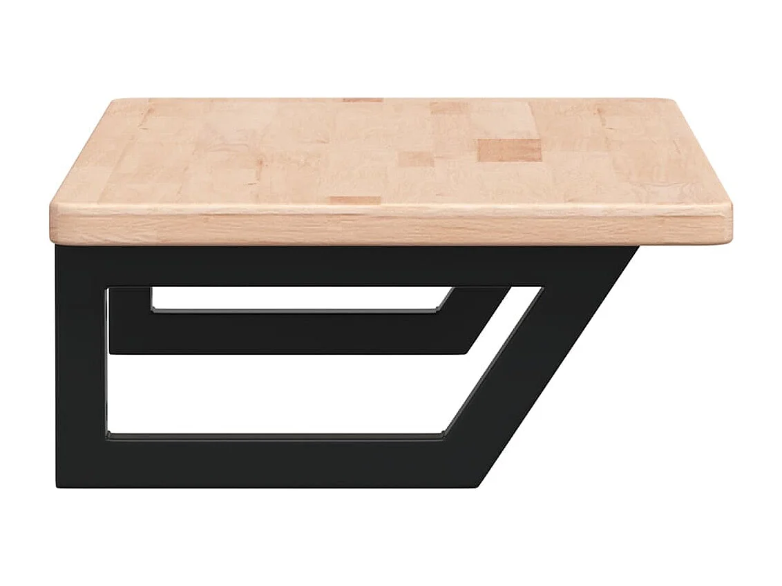 Étagère de vasque murale acier et bois de chêne massif