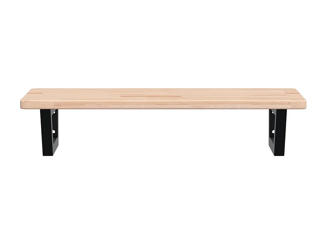 Prateleira de parede p/ lavatório aço/madeira carvalho maciça