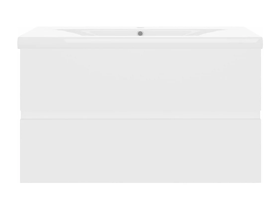 Armoire d'évier avec lavabo intégré Blanc Bois d'ingénierie