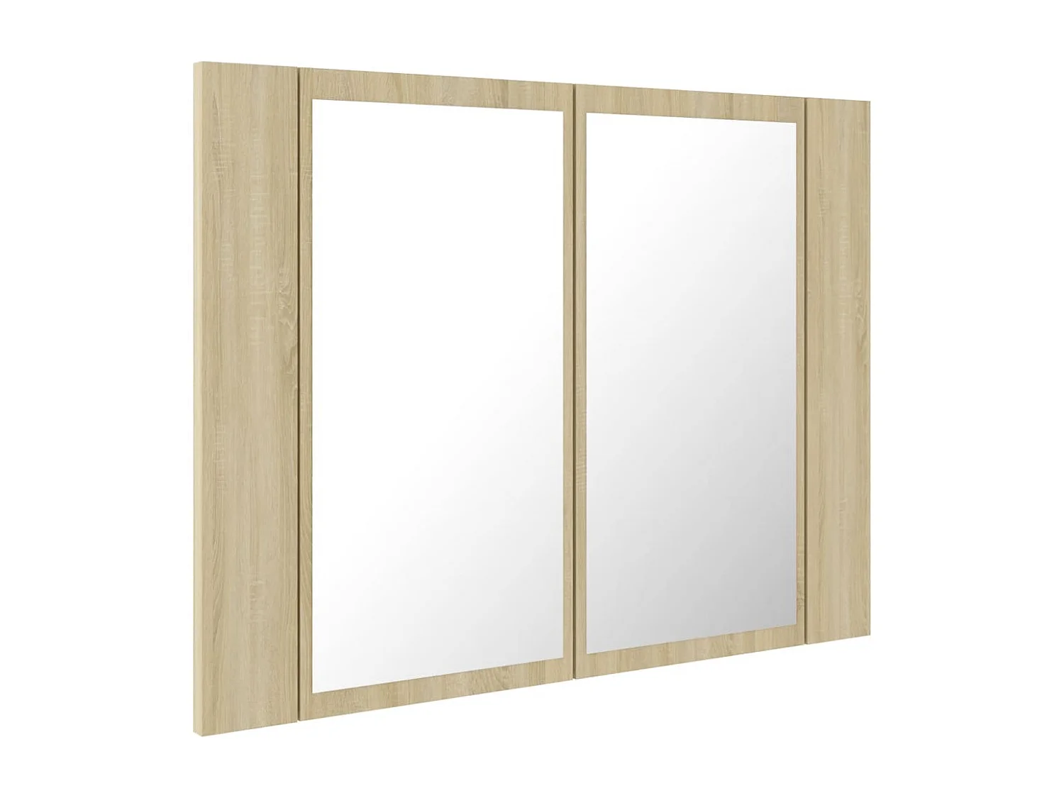 Armario espejo de baño LED acrílico roble Sonoma 60x12x45 cm