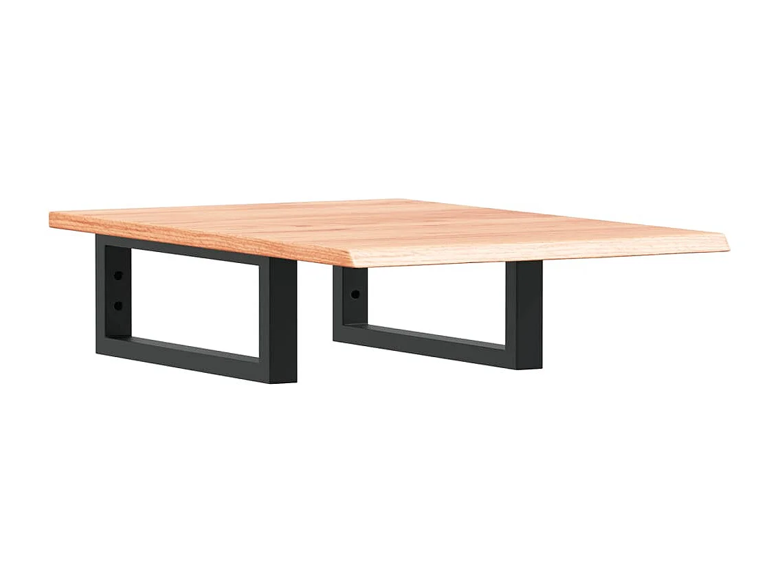 Waschtischplatte mit Halterung Stahl und Massivholz Eiche